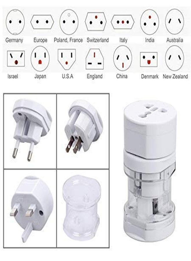 Nirvair Universal International Power Adapter Travel Plug - USA/UK/EU/AU All in one Power Outlet Multi Travel Adapter, AC Plug Adaptor (White) - Image 4